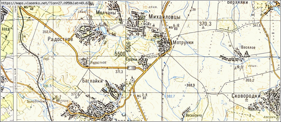 Карта СУШКИ, Хмельницька область, Красилівський район