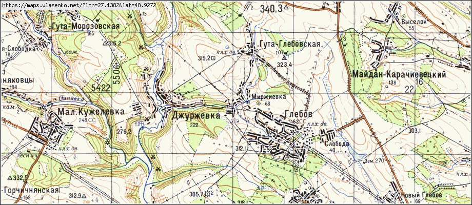 Карта МИРЖІЇВКА, Хмельницька область, Новоушицький район