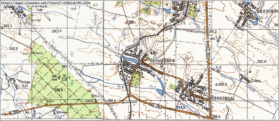 Карта ЧОТИРБОКИ, Хмельницька область, Шепетівський район