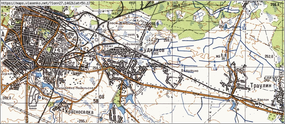 Карта СУДИЛКІВ, Хмельницька область, Шепетівський район
