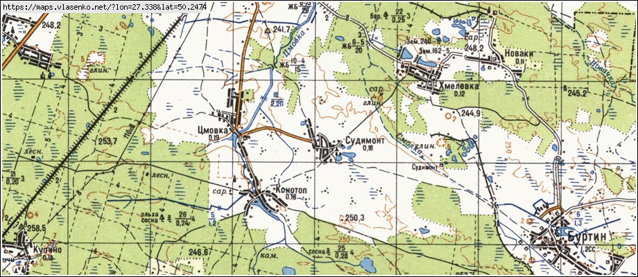 Карта СУДИМОНТ, Хмельницька область, Шепетівський район