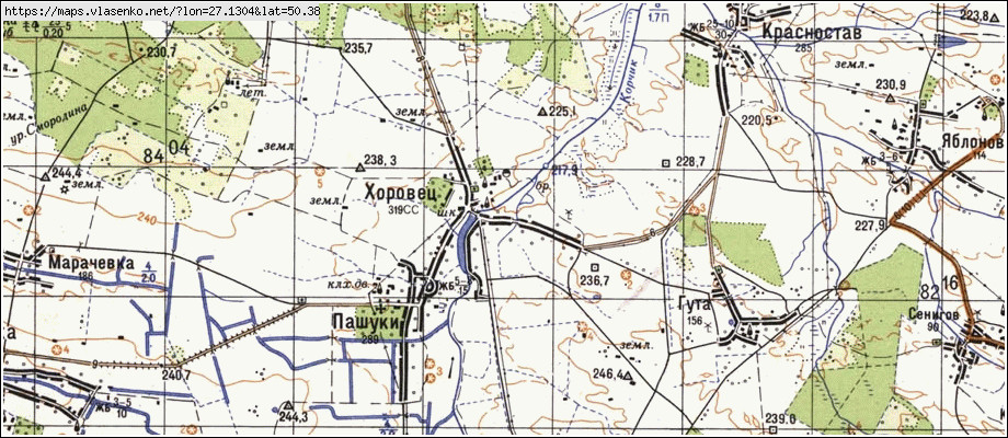 Карта ХОРОВЕЦЬ, Хмельницька область, Славутський район