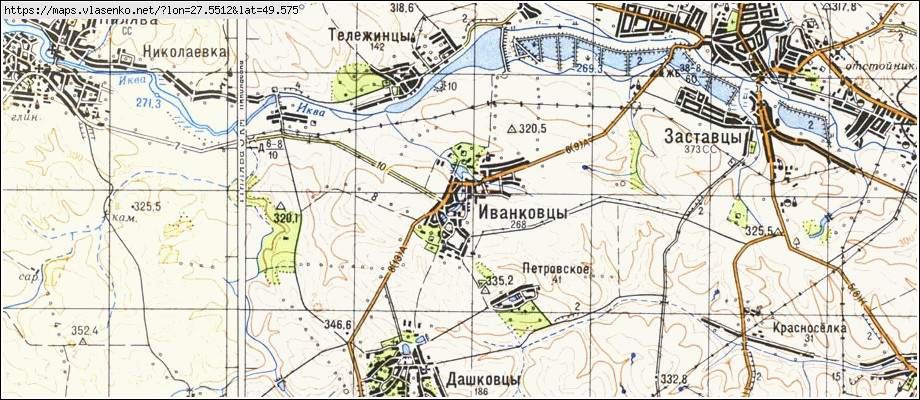Карта ІВАНКІВЦІ, Хмельницька область, Старосинявський район