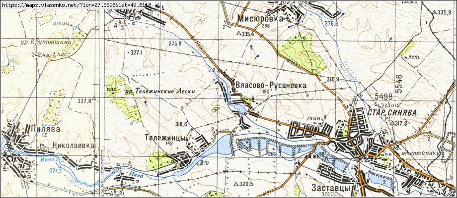 Карта УЛАСОВО-РУСАНІВКА, Хмельницька область, Старосинявський район