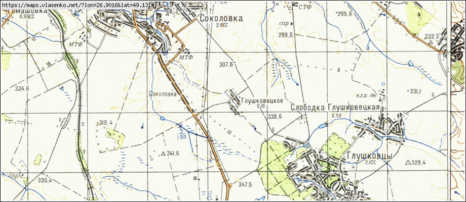 Карта ГЛУШКОВЕЦЬКЕ, Хмельницька область, Ярмолинецький район