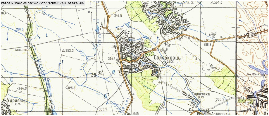 Карта СОЛОБКІВЦІ, Хмельницька область, Ярмолинецький район