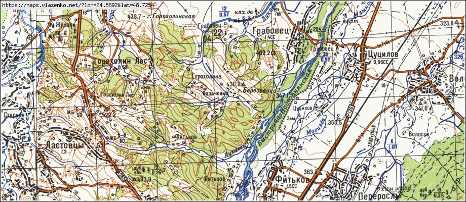 Карта КОПАЧІВКА, Івано-Франківська область, Богородчанський район