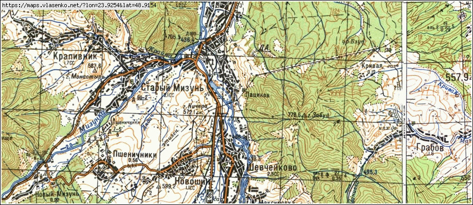 Карта ПАЦИКІВ, Івано-Франківська область, Долинський район