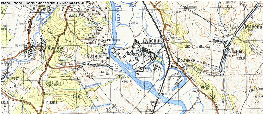 Карта ДУБІВЦІ, Івано-Франківська область, Галицький район