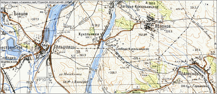 Карта КУКІЛЬНИКИ, Івано-Франківська область, Галицький район