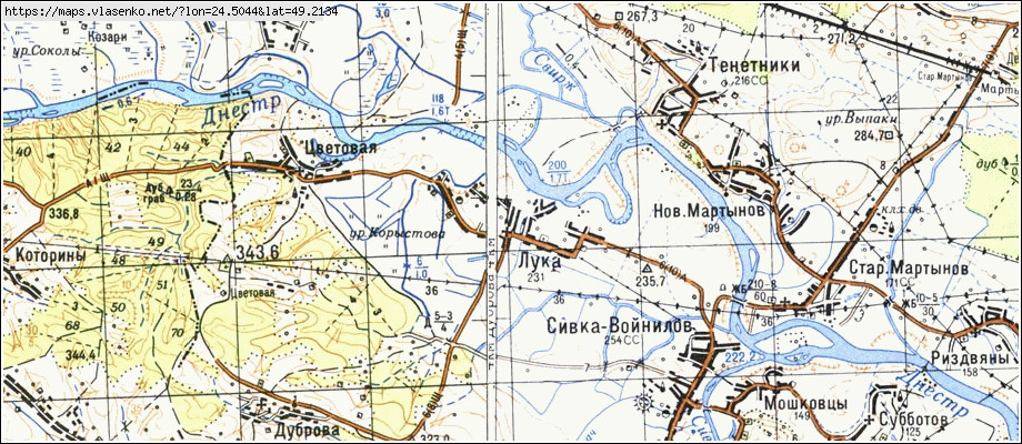Карта ЛУКА, Івано-Франківська область, Калуський район