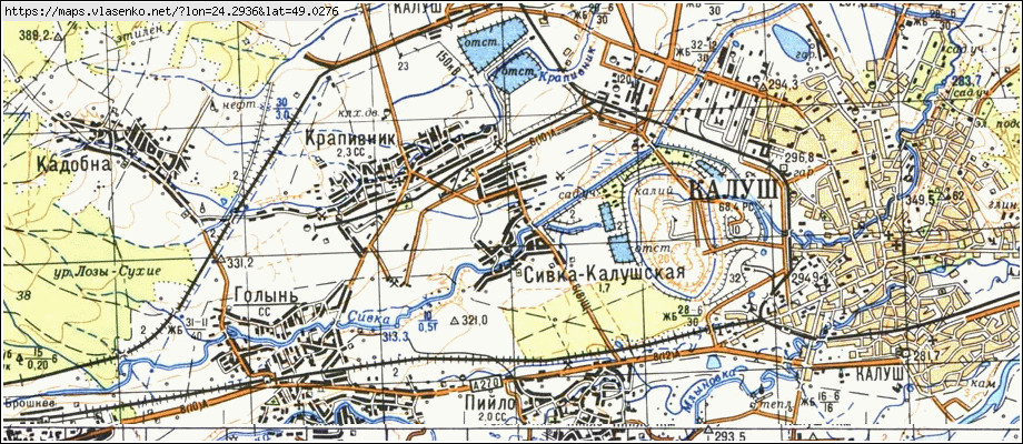 Карта СІВКА-КАЛУСЬКА, Івано-Франківська область, Калуський район