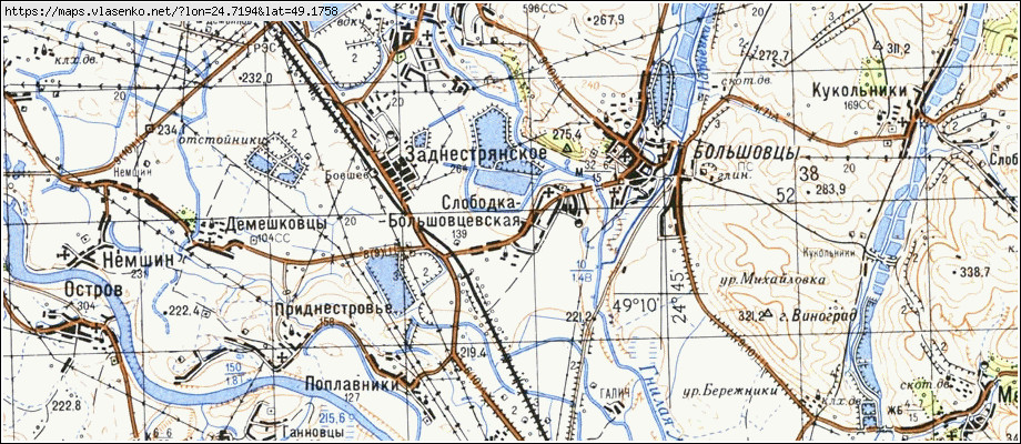 Карта СЛОБІДКА, Івано-Франківська область, Калуський район