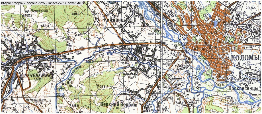 Карта СОПІВ, Івано-Франківська область, Коломийський район
