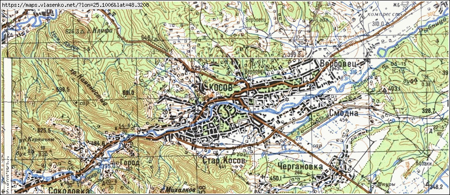 Карта КОСІВ, Івано-Франківська область, Косівський район