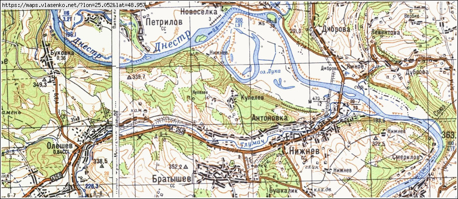 Карта КУПЕЛІВ, Івано-Франківська область, Тлумацький район