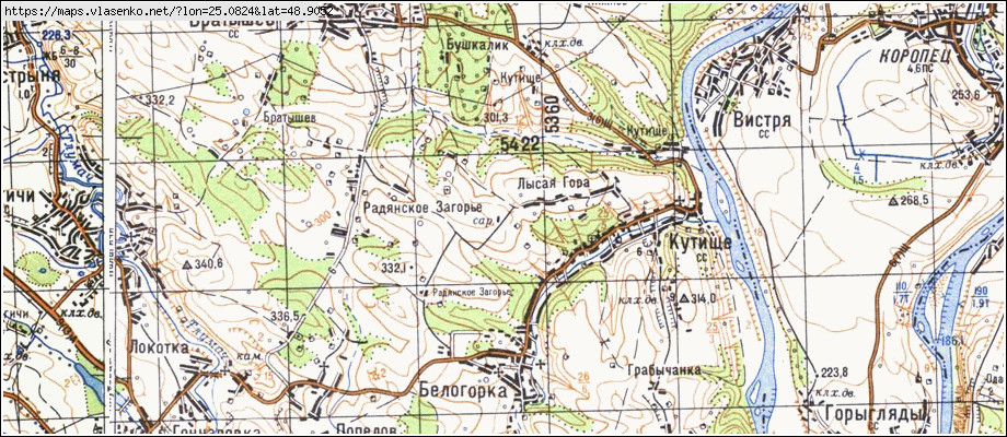Карта ЛИСА ГОРА, Івано-Франківська область, Тлумацький район
