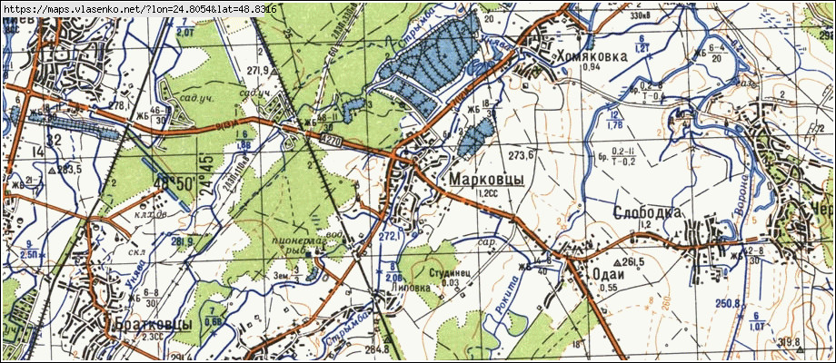 Карта МАРКІВЦІ, Івано-Франківська область, Тисменицький район