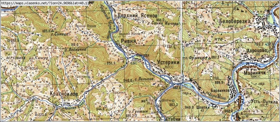 Карта ВИГОДА, Івано-Франківська область, Верховинський район
