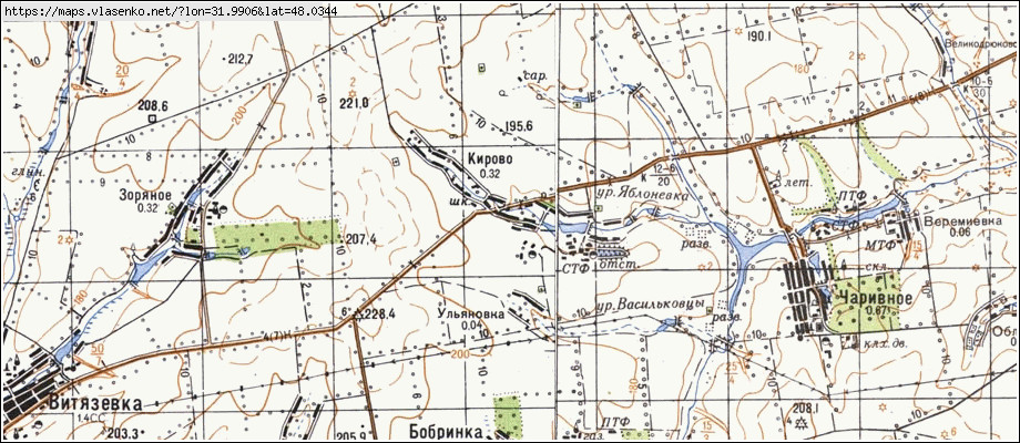 Карта КІРОВЕ, Кіровоградська область, Бобринецький район