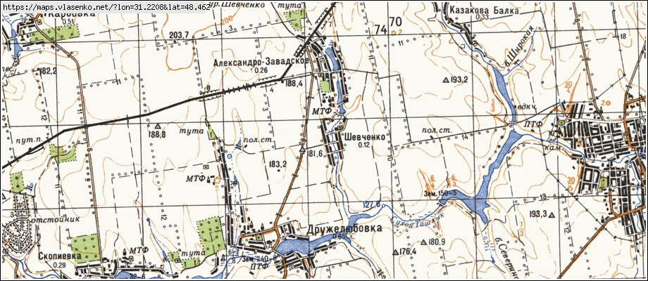 Карта ШЕВЧЕНКА, Кіровоградська область, Добровеличківський район