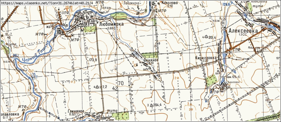Карта ВІКНЯНЕ, Кіровоградська область, Добровеличківський район