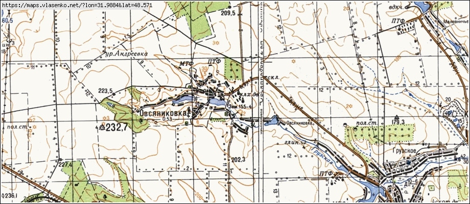 Карта ОВСЯНИКІВКА, Кіровоградська область, Кіровоградський район