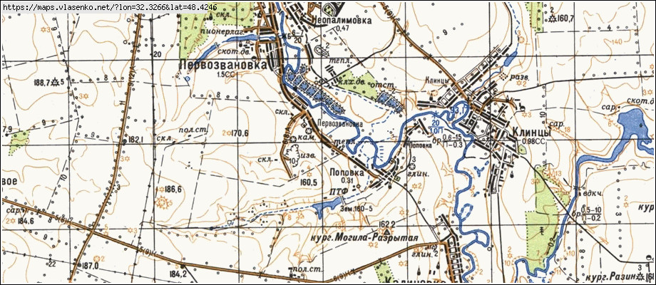 Карта ПОПІВКА, Кіровоградська область, Кіровоградський район