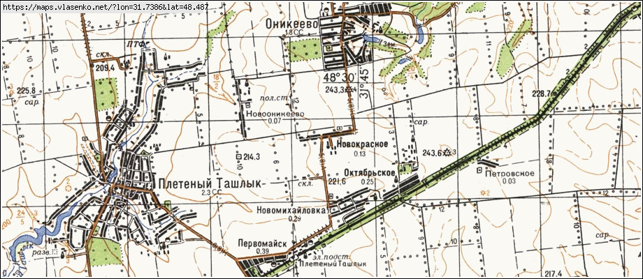 Карта НОВОКРАСНЕ, Кіровоградська область, Маловисківський район