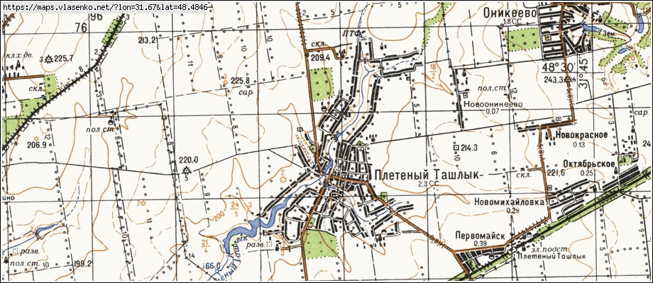 Карта ПЛЕТЕНИЙ ТАШЛИК, Кіровоградська область, Маловисківський район