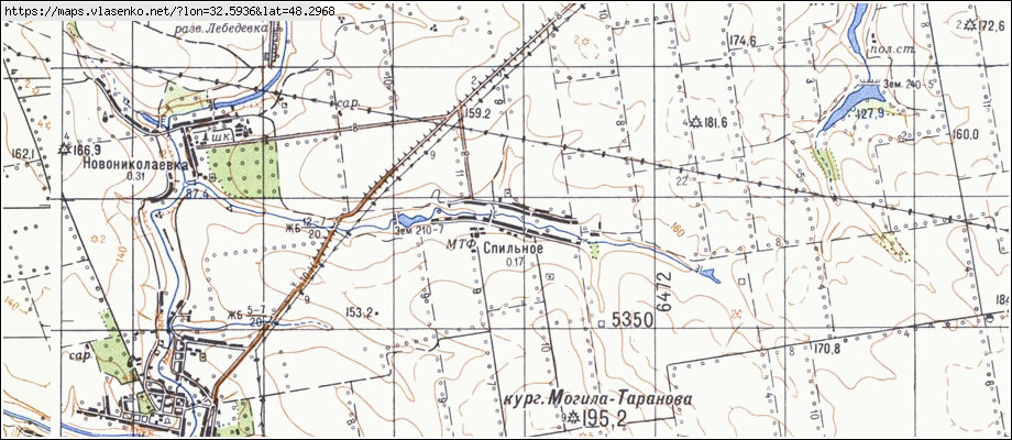 Карта СПІЛЬНЕ, Кіровоградська область, Новгородківський район