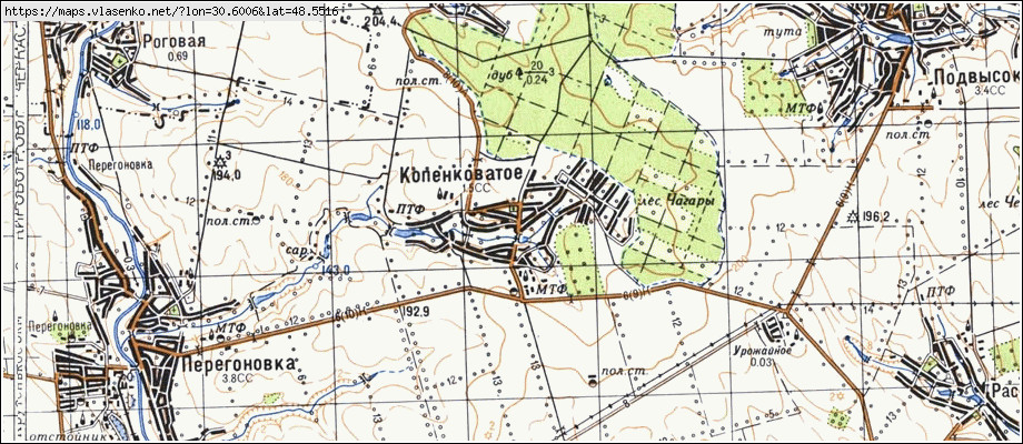 Карта КОПЕНКУВАТЕ, Кіровоградська область, Новоархангельський район