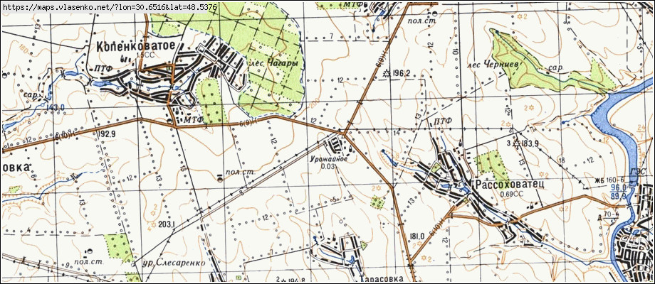 Карта УРОЖАЙНЕ, Кіровоградська область, Новоархангельський район