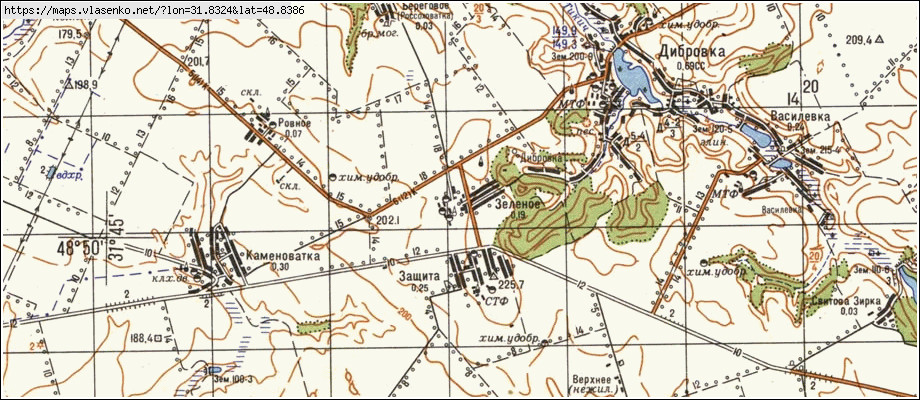 Карта ЗЕЛЕНЕ, Кіровоградська область, Новомиргородський район