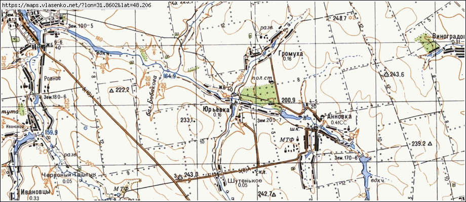 Карта ЮР'ЇВКА, Кіровоградська область, Новоукраїнський район