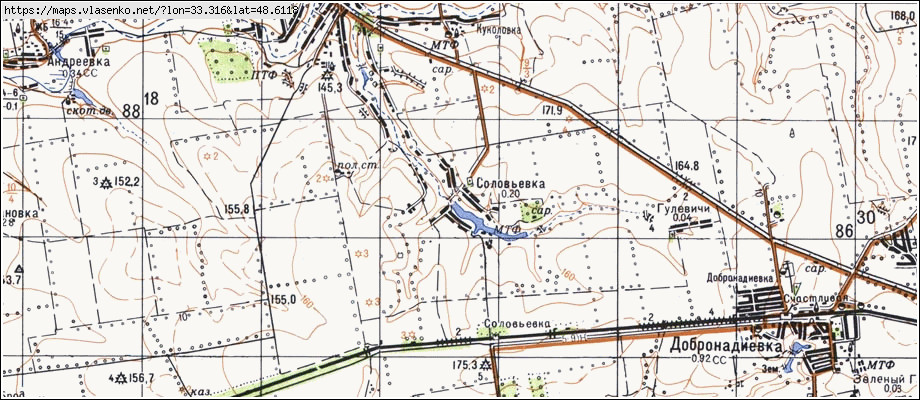 Карта СОЛОВ'ЇВКА, Кіровоградська область, Олександрійський район