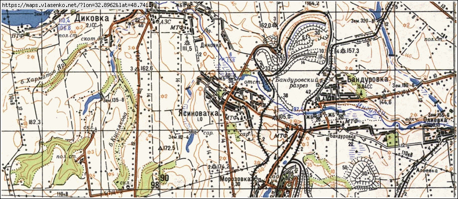 Карта ЯСИНУВАТКА, Кіровоградська область, Олександрійський район