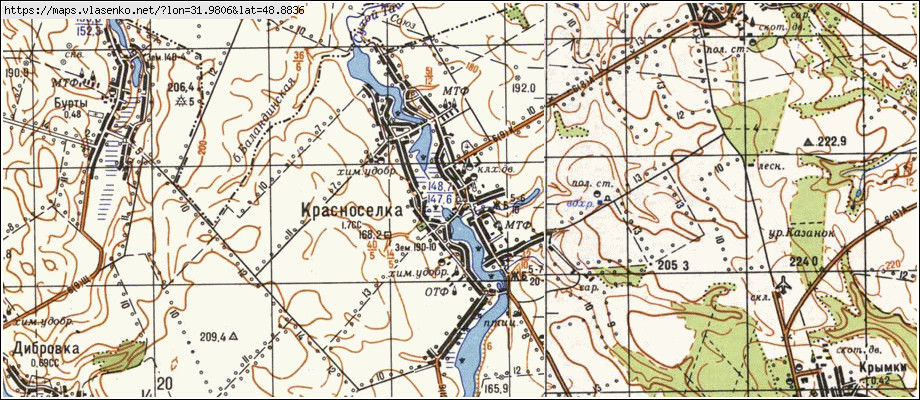 Карта КРАСНОСІЛКА, Кіровоградська область, Олександрівський район