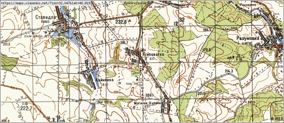 Карта ЯСИНУВАТКА, Кіровоградська область, Олександрівський район