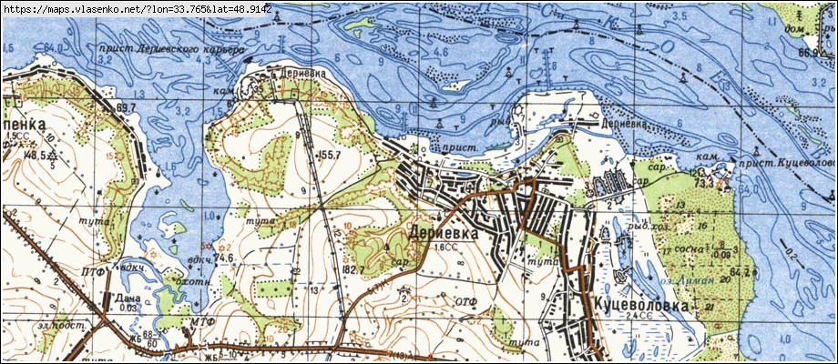 Карта ДЕРІЇВКА, Кіровоградська область, Онуфріївський район
