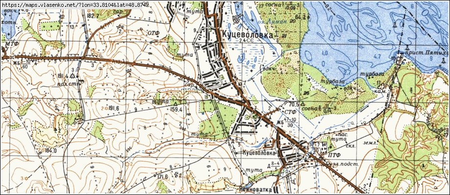 Карта КУЦЕВОЛІВКА, Кіровоградська область, Онуфріївський район