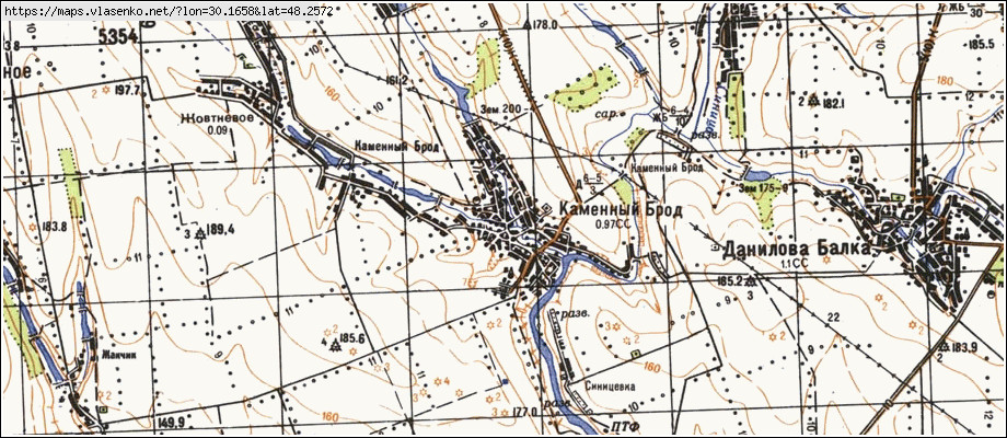 Карта КАМ'ЯНИЙ БРІД, Кіровоградська область, Ульяновський район