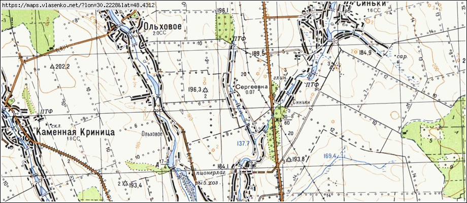 Карта СЕРГІЇВКА, Кіровоградська область, Ульяновський район