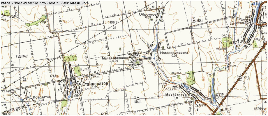 Карта МАЛА МАЗНИЦЯ, Кіровоградська область, Вільшанський район