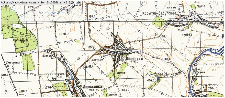 Карта ВІВСЯНИКИ, Кіровоградська область, Вільшанський район
