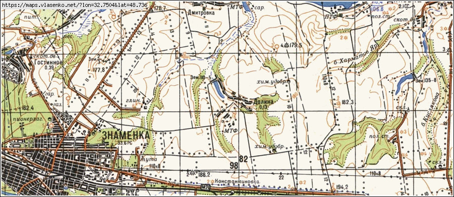 Карта ДОЛИНА, Кіровоградська область, Знам'янський район