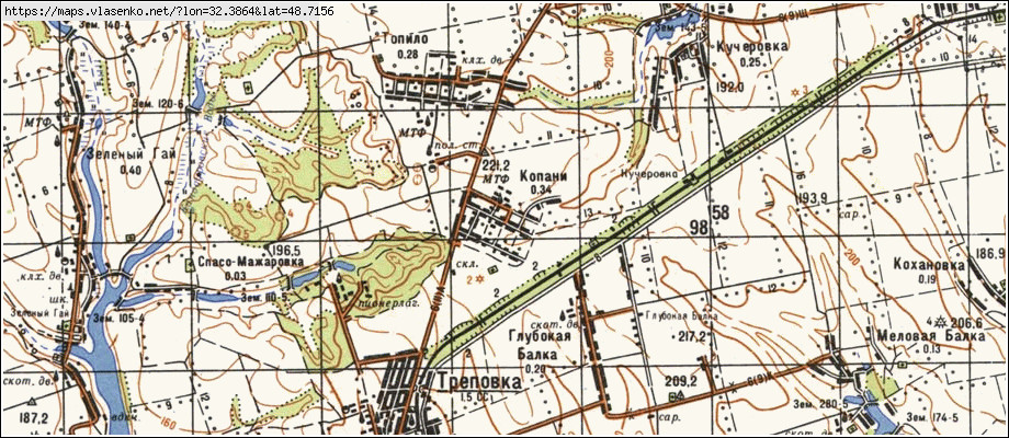 Карта КОПАНІ, Кіровоградська область, Знам'янський район