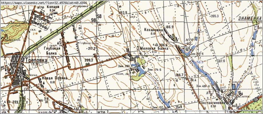 Карта МІЛОВА БАЛКА, Кіровоградська область, Знам'янський район