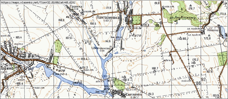 Карта ШЕВЧЕНКОВЕ, Кіровоградська область, Знам'янський район
