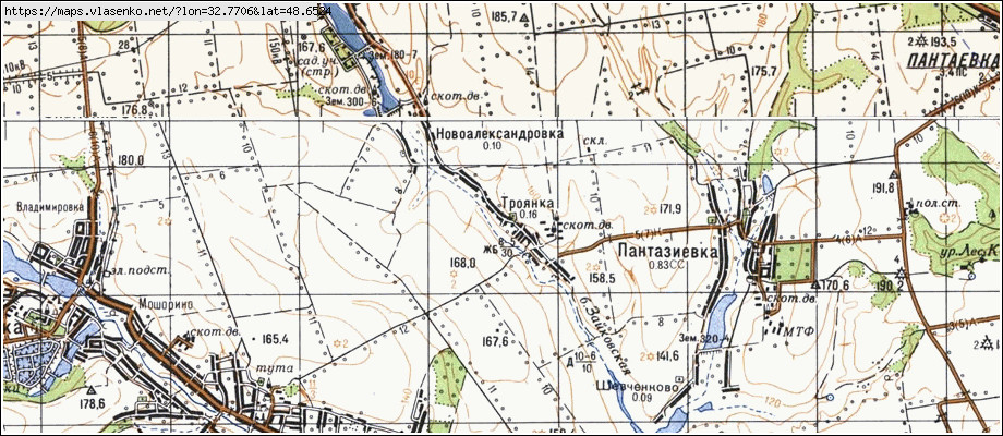 Карта ТРОЯНКА, Кіровоградська область, Знам'янський район
